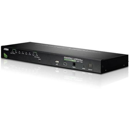 Aten CS1708A 8-Port PS/2-USB KVM Switch Control Unit with USB Peripheral Support