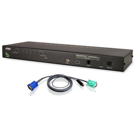 Aten CS1708AU 8-Port PS/2-USB KVM Switch Control Unit with USB Peripheral Support and 8 USB KVM Cables
