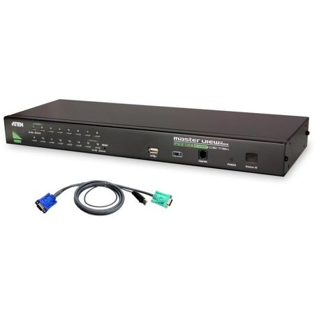Aten CS1716AU 16-Port PS/2-USB KVM Switch Control Unit with USB Peripheral Support and 16 USB KVM Cables