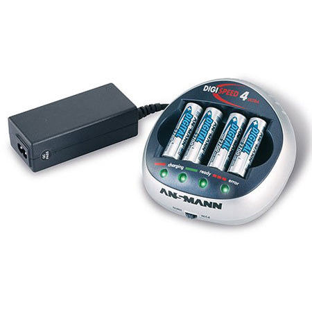 Ansmann DigiSpeed 4 Ultra Plus Battery Charger with 4x AA 2850 mAh Batteries