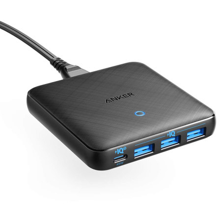 Anker PowerPort Atom III 65W Ultra-Slim 4-Port USB-C Desktop Charger, Black