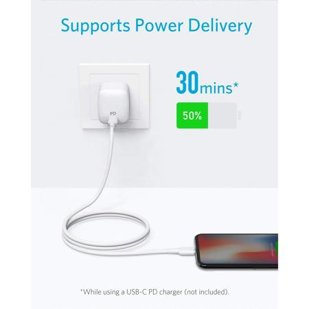 Anker Powerline II USB-C to Lightning Cable, 6', Black