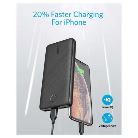 Anker PowerCore Essential 20000mAh Power Bank with USB-C, Black