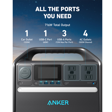Anker SOLIX 536 508Wh 500W Portable Power Station