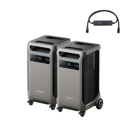 Anker SOLIX F3800 3840Wh 6000W Portable Power Station, 2-Pack w/Double Power Hub