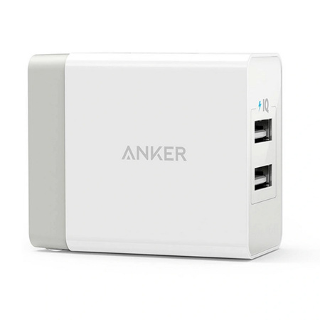 Anker 24W 2-Port USB Wall Charger, White, US