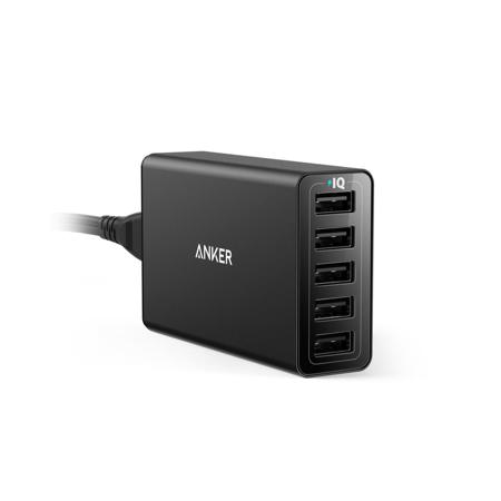 Anker PowerPort Speed PD 5 60W 5-Port USB Desktop Charger, Black