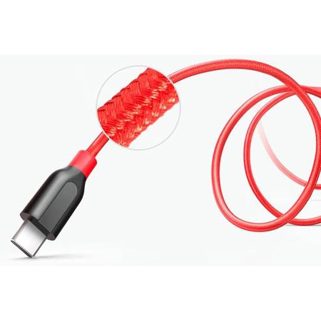 Anker PowerLine+ USB-C to USB 3.0 Cable with Pouch, 6', Red