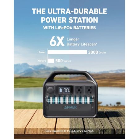 Anker 535 PowerHouse 500W 512Wh Portable Power Station with 625 100W Solar Panel