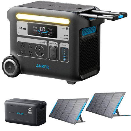 Anker 767 PowerHouse 2400W 2048Wh Power Station,Expansion Battery,2x Solar  Panel
