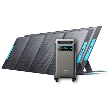 Anker SOLIX F3800 3840Wh 6000W Portable Power Station with 2x 400W Foldable Solar Panel