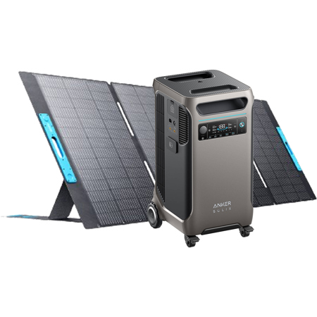 Anker SOLIX F3800 3840Wh 6000W Portable Power Station with 400W Foldable Solar Panel