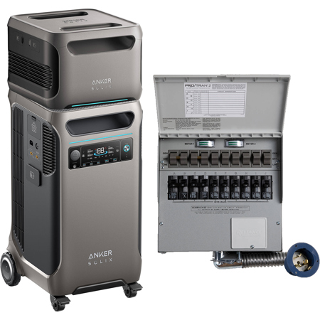 Anker SOLIX F3800 3840Wh 6000W Power Station w/BP3800 Battery & Transfer Switch