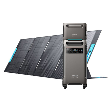 Anker SOLIX F3800 3840Wh 6000W Portable Power Station with BP3800 LFP Expansion Battery & 400W Foldable Solar Panel