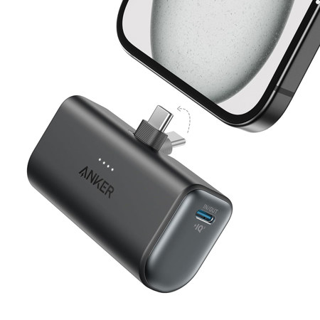 Anker Nano 5000mAh 22.5W Portable Power Bank with USB-C Connector, Black Stone