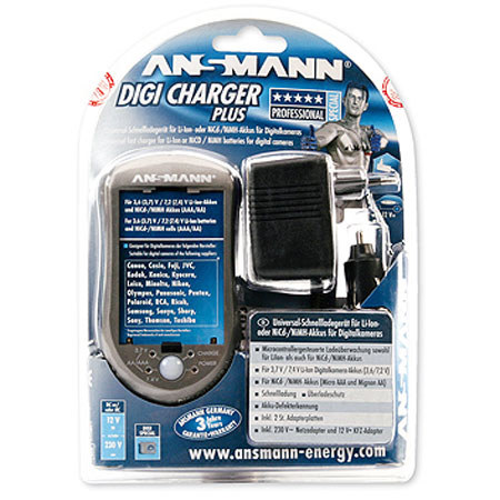 Ansmann Digicharger Plus, Microprocessor Controlled Universal Charger for Li-Ion, NiCd and NiMH Cells, AA and AAA Batteries