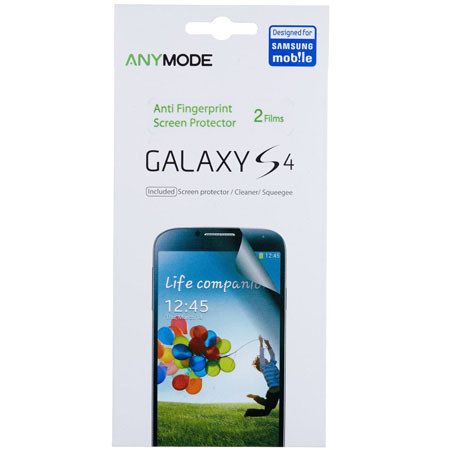 Anymode Screen Protector (Anti-Fingerprint) for Samsung Galaxy S4, 2 Pack