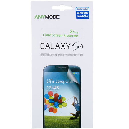 Anymode Screen Protector (Clear) for Samsung Galaxy S4, 2 Pack