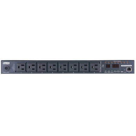 Aten PE8108A 12A 8x NEMA 5-15R 1U Rack Mount Power Distribution Unit, Outlet Monitoring