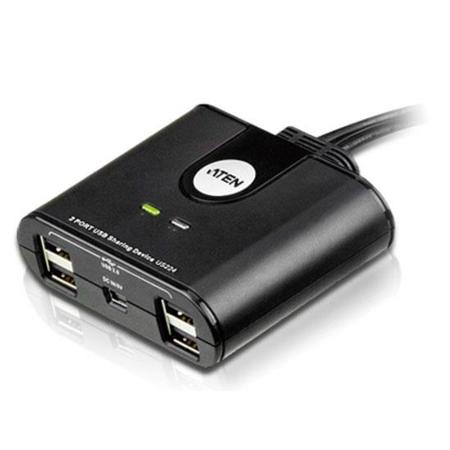 Aten US224 2-Port USB 2.0 Peripheral Sharing Device for 2 Computers