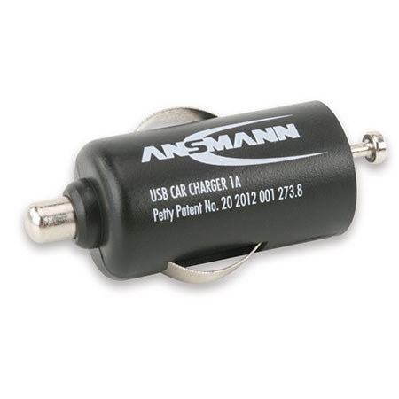 Ansmann 1A USB Car Charger for Charging Mobile Phones and Various USB Devices