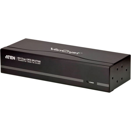 Aten VS1204T 4-Port VGA/Audio Cat5e/6 Splitter with 2x VE022R Mini Cat5 Audio/Video Receiver
