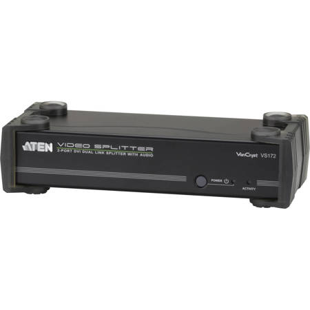 Aten VS172 2-Port DVI Dual Link Splitter with Audio/RS232, Up to 2560x1600 Video Resolution Support