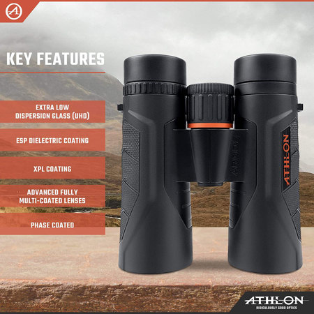 Athlon Optics 8x42 Argos G2 UHD Roof Prism Binocular, 7.1 Degree Angle of View