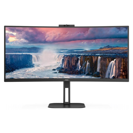 AOC CU34V5CW 34" 21:9 WQHD 100Hz Curved VA WLED Monitor, Built-In Speakers,Black