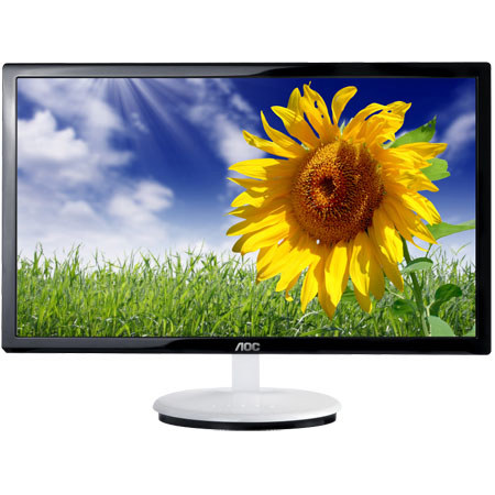 AOC E2043F 20 inch LED LCD Monitor, 1600 x 900 Resolution, 50000000:1 Dynamic Contrast Ratio, Black, White