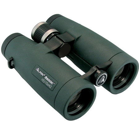 Alpen 10x42mm Rainier Roof Prism Binocular, 6.5 Degree Angle of View, Green