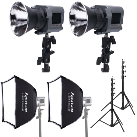 Aputure Amaran COB 60d S 65W Daylight 2 Light Bundle with Softboxes and Stands APA0020A10K