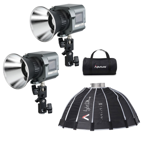 Aputure 2x Amaran COB 60d Daylight LED Light with Light Dome Mini II