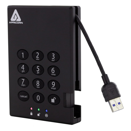 Apricorn Aegis Padlock 3.0 1TB USB 3.2 Gen 1 Encrypted Portable External SSD