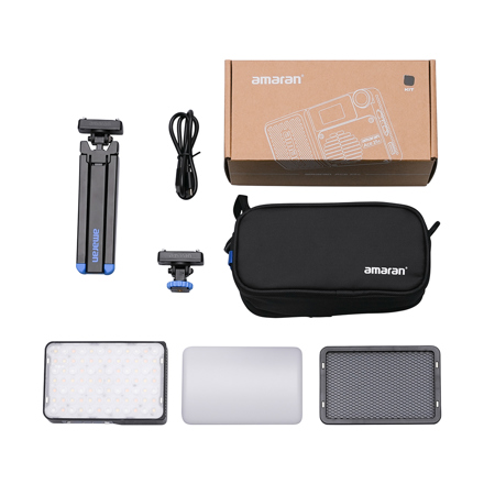 amaran Ace 25x 25W Bi-Color On-Camera LED Light Kit with Mini Tripod and Light Charcoal