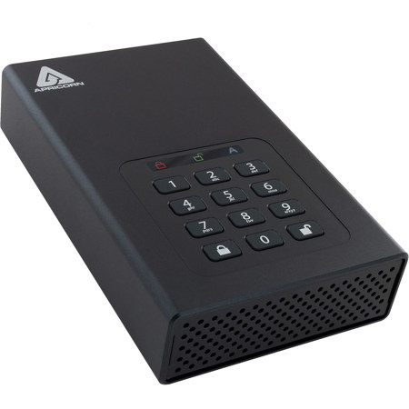 Apricorn Aegis Padlock DT USB 3.2 Gen 1 Encrypted External Desktop Drive, Black 12TB
