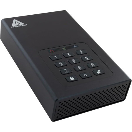 Apricorn Aegis Padlock DT USB 3.2 Gen 1 Encrypted External Desktop Drive, Black 2TB