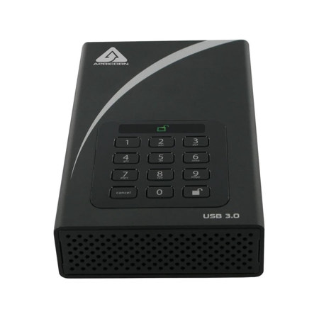 Apricorn Aegis Padlock DT USB 3.2 Gen 1 Encrypted External Desktop Drive, Black