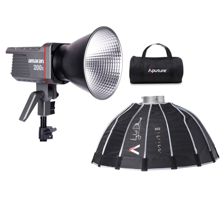 Aputure Amaran 200x Bi-Color LED Light with Light Dome Mini II