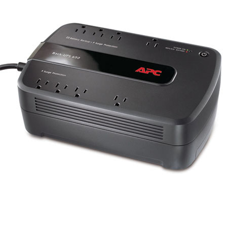 American Power Conversion (APC) Back-UPS 650 8 Outlet Surge Protector and Battery Backup (120V)