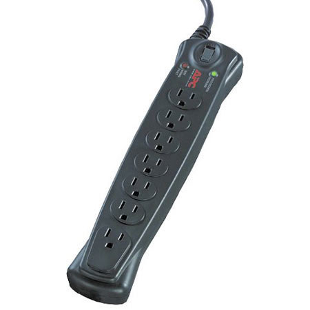 APC SurgeArrest 7-Outlet Surge Protector with Phone-Line Protection, 490J