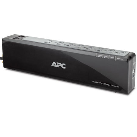 APC P8VNTG Audio/Visual 8 Outlet Surge Protector, Black