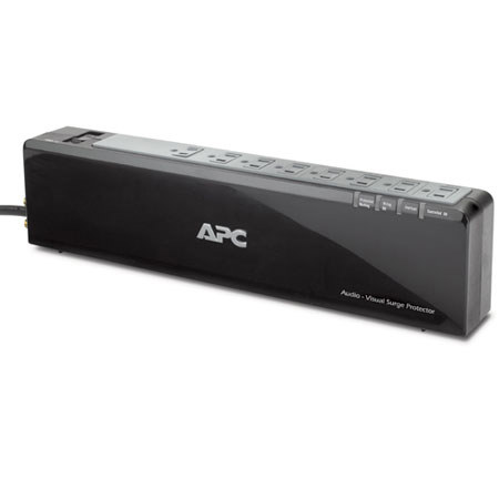 APC P8V Audio/Video 8 Outlet Surge Protector, Black