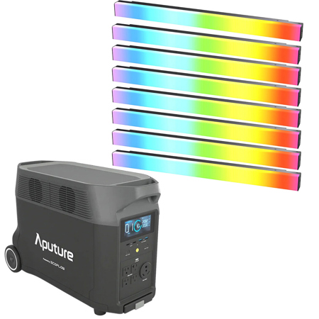 Aputure INFINIBAR PB6 2' RGBWW LED Pixel Bar 8-Light Production Kit with EcoFlow DELTA Pro 3600Wh Portable Power Station