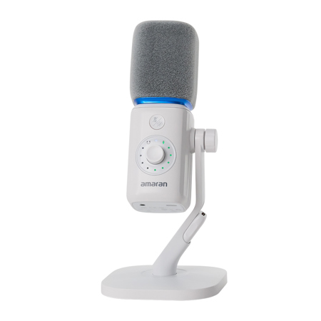 amaran Wireless/USB-C Dynamic Supercardioid Mic with Desktop Stand White