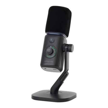 amaran Wireless/USB-C Dynamic Supercardioid Mic with Desktop Stand Charcoal