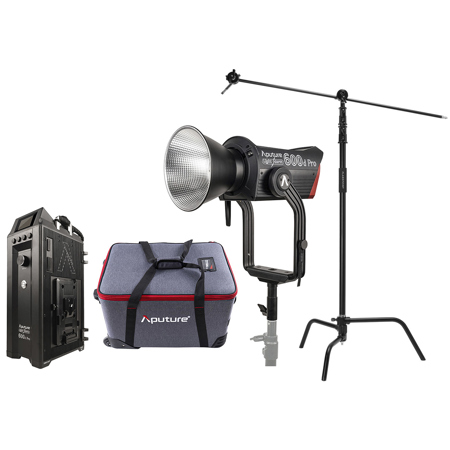 Aputure Light Storm 600d Pro Daylight LED Light, Gold Mount with Light Stand