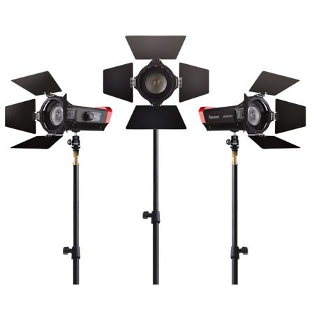 Aputure LS-mini20 3-Light Flight Kit with Stands, 2x Daylight, 1x