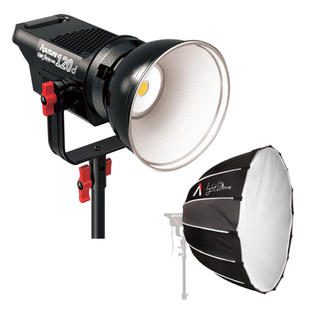 Aputure LS C120d LED Daylight Light Kit / V-Mount Plate W/Aputure 35" Light Dome