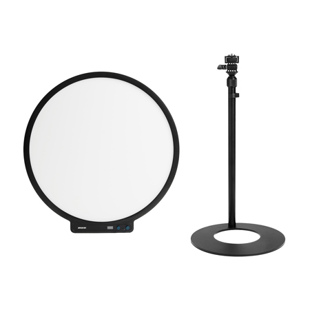 amaran Verge Max 22" 60W Bi-Color Circular LED Light Panel, Charcoal, with Base Stand